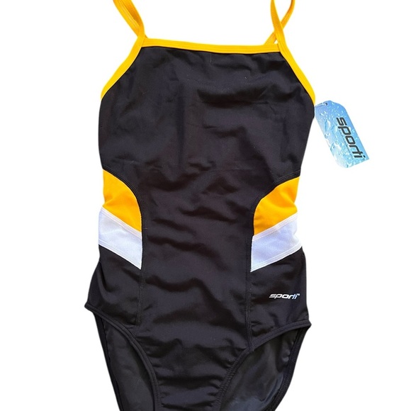 Sporti Black and Yellow Swimsuit - Picture 1 of 2